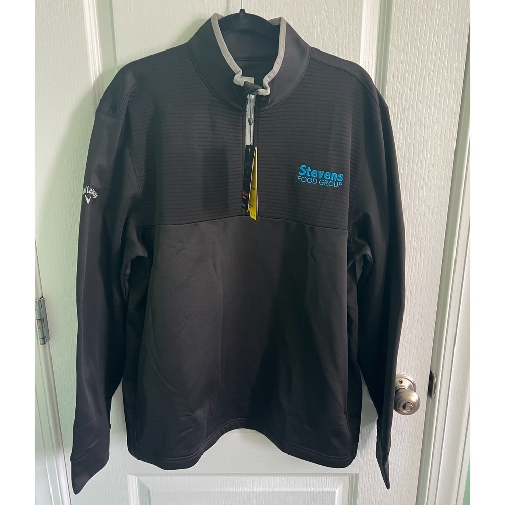 Callaway Golf Mens Jacket Black Thermal Weather Series UPF 40 Size L NEW‎